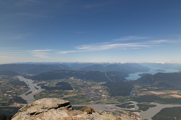 veiw from peak of cheam looking over the fraser valley